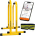 Fitness Dip Bar Stand - Original Equalizer Total Body Strengthener Pull up Bar Home Gym Exercise Equipment Dipping Station - Hip Resistance Band, Workout Guide and Online Group - Yellow