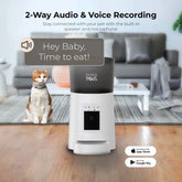 Penthouse Paws Smart HD Automatic Pet Feeder, 6L Dry Food Capacity, 1080P Camera, 2-Way Audio, Scheduled Meals, Backup Power, Easy to Clean, Anti-Jam Design for Cat and Dog, White
