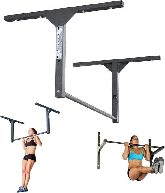 : Ceiling or Wall Mountable Pull up Bar,Standard (9-Foot Ceilings), Grey
