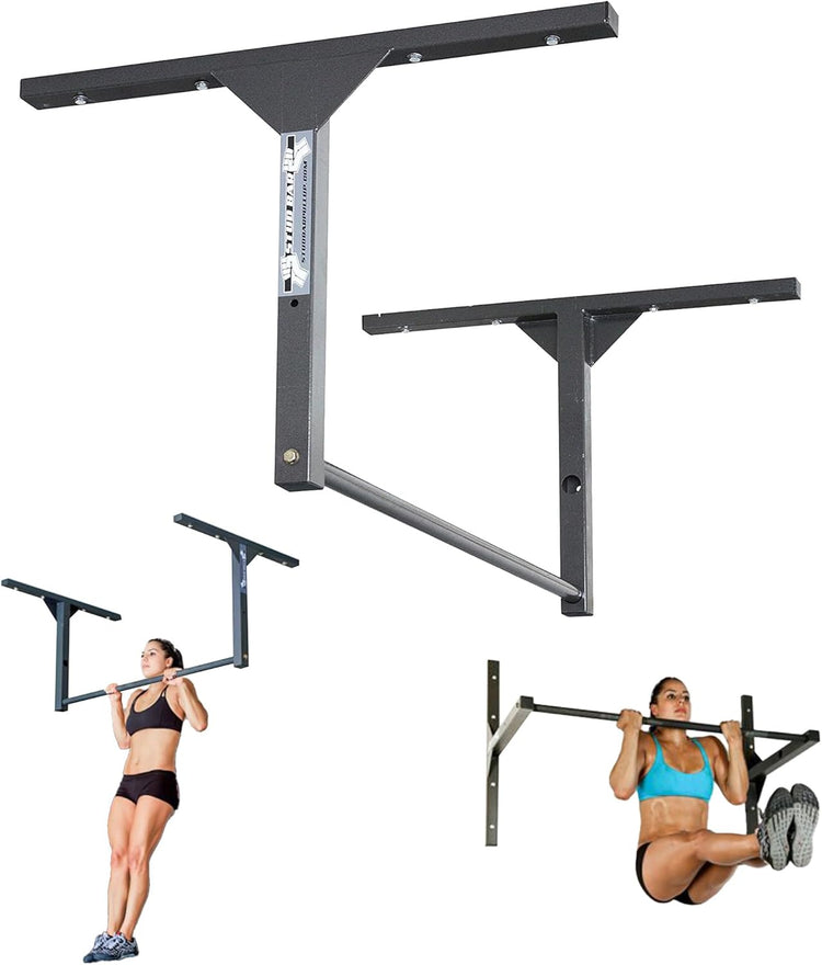 : Ceiling or Wall Mountable Pull up Bar,Standard (9-Foot Ceilings), Grey