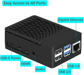 Raspberry Pi 4 Fan ABS Case with Cooling Fan, Heatsink, Simple Removable Top Cover for Pi 4 Model B/ 4B