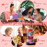 Galaxy Flowers Rose Birthday Gift for Women Mom Grandma, Enchanted Infinity Rose in Glass Dome, Valentines Rose Gifts for Valentine&