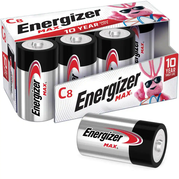 MAX C Batteries (8-Pack), C Cell Alkaline Batteries