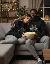 King and Queen Valentines Day Outfit His and Hers Matching Hoodies for Couples