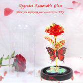 Galaxy Flowers Rose Birthday Gift for Women Mom Grandma, Enchanted Infinity Rose in Glass Dome, Valentines Rose Gifts for Valentine&