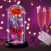 Galaxy Flowers Rose Birthday Gift for Women Mom Grandma, Enchanted Infinity Rose in Glass Dome, Valentines Rose Gifts for Valentine&