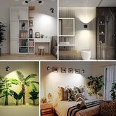 GlowFlex Touch Wall Lamp – Dual Head LED Light with Remote, 360° Rotation & USB Rechargeable Design