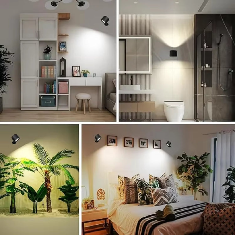 GlowFlex Touch Wall Lamp – Dual Head LED Light with Remote, 360° Rotation & USB Rechargeable Design