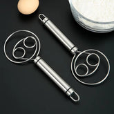 Baker’s Best Danish Dough Whisk – Dutch-Style Stainless Steel Hand Mixer for Effortless Bread, Biscuits & Cakes