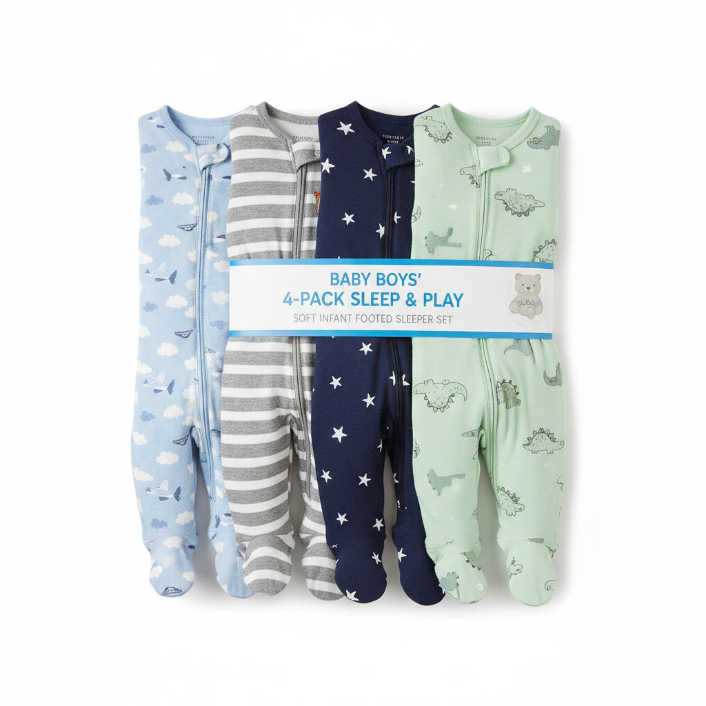 Baby Boys Sleep N Play Footies
