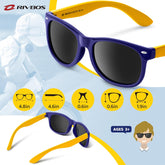 Kids Sunglasses Polarized UV Protection Flexible Rubber Glasses Shades with Strap for Boys Girls RBK004