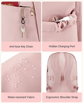 Collge Laptop Backpack, 15.6 Inch Laptop Travel Backpack for Women, College Computer Bookbag Casual Bag for Work Travel College, Gifts for Women,Pink
