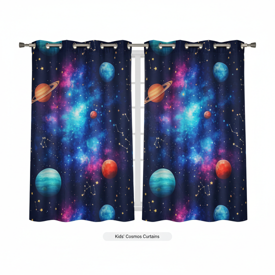 Kids Galaxy Outer Space Nebula Curtains