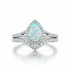 Opal Moissanite Engagement Ring